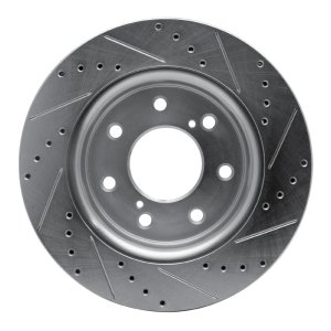 Ford F-150 Brake Rotor (1) - Front Left - R1 Concepts - Drilled & Slotted - Silver - `10-`14